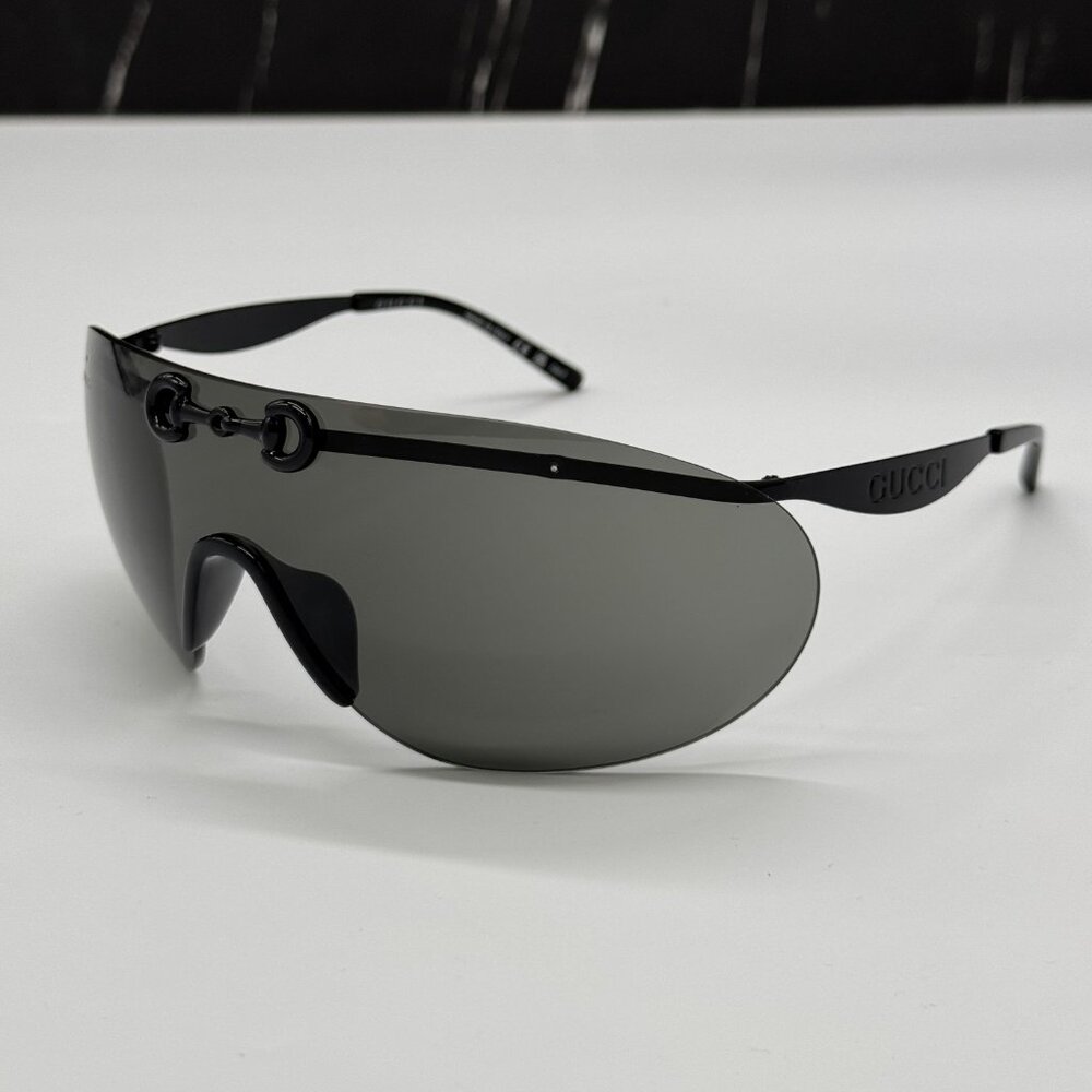 NEW GG1656S 001 GUCCI SHIELD MASK SUNGLASSES GUCCI - Picture 2 of 11